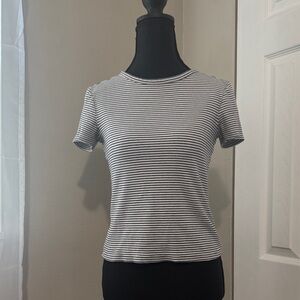 Striped Navy and White Ribbed Tee